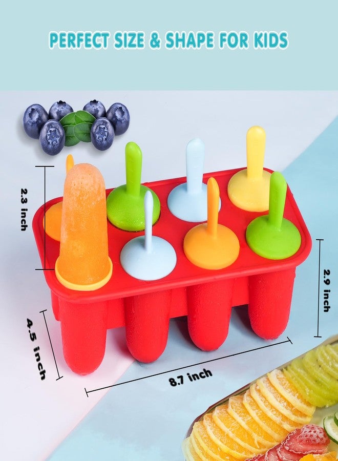 Miaowoof Toddler Popsicle Mold, 8-Cavity Silicone Popsicle Molds for Kids, BPA-Free Baby Ice Pop Molds with 8 Reusable Popsicle Sticks for Homemade DIY Ice Cream - Image 5