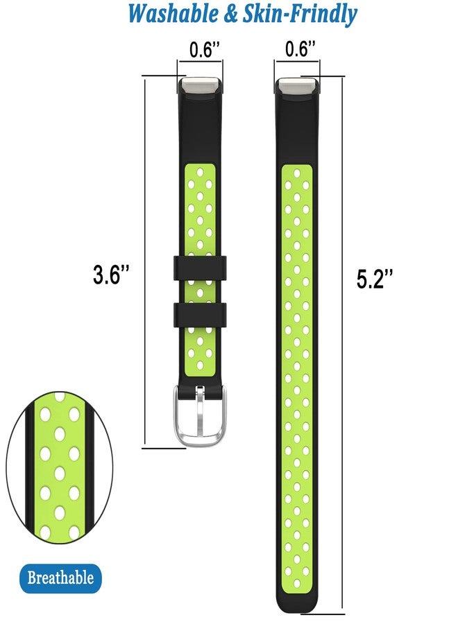 Ninki Compatible Soft Fitbit Luxe Bands for Women & Men (Black+Blue), Light Silicone Breathable Adjustable Fancy Strap - Image 5