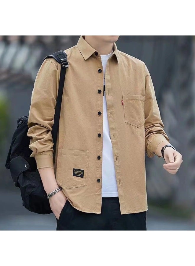 New Loose Casual Men's Long-sleeved Shirts Retro Style Shirt Jacket Men's Spring And Summer Large Size Versatile Shirt