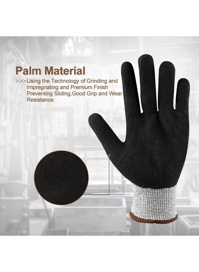 PTTIMFFM 3 Pairs of Cut-Resistant Work Gloves, Ambidextrous Safety Gloves for Gardening, Fishing, Construction, Woodworking, Warehouse, Welding, Repair, Food Handling, Heavy-Duty Tasks - Image 4