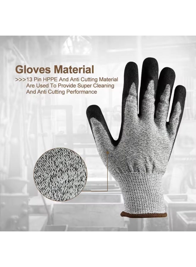 PTTIMFFM 3 Pairs of Cut-Resistant Work Gloves, Ambidextrous Safety Gloves for Gardening, Fishing, Construction, Woodworking, Warehouse, Welding, Repair, Food Handling, Heavy-Duty Tasks - Image 3