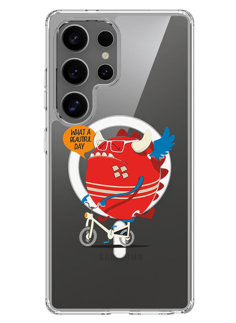 Theodor Magnetic Case for Samsung Galaxy S25 Ultra 6.9-inch Compatible with MagSafe Wireless Charging, Shockproof Phone Bumper Cover What a beautiful day - Image 1