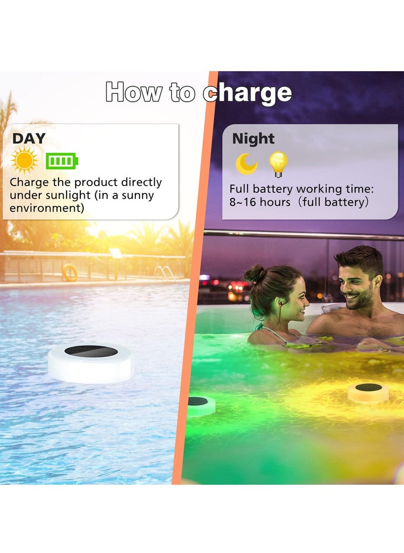 SYOSI - RGB Solar Floating Pool Lights with Disinfection Box, Waterproof LED Lights for Pool, Hot Tub, Pond, and Party Decoration - Image 1