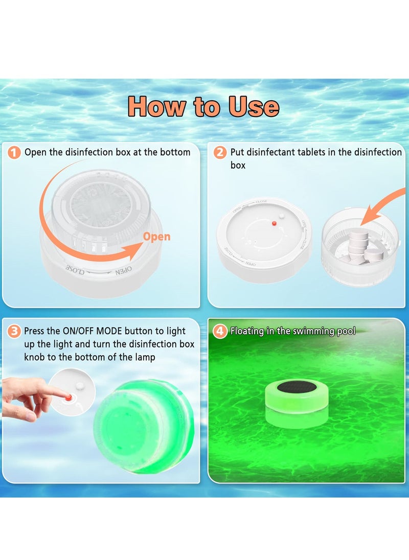 SYOSI - RGB Solar Floating Pool Lights with Disinfection Box, Waterproof LED Lights for Pool, Hot Tub, Pond, and Party Decoration - Image 1