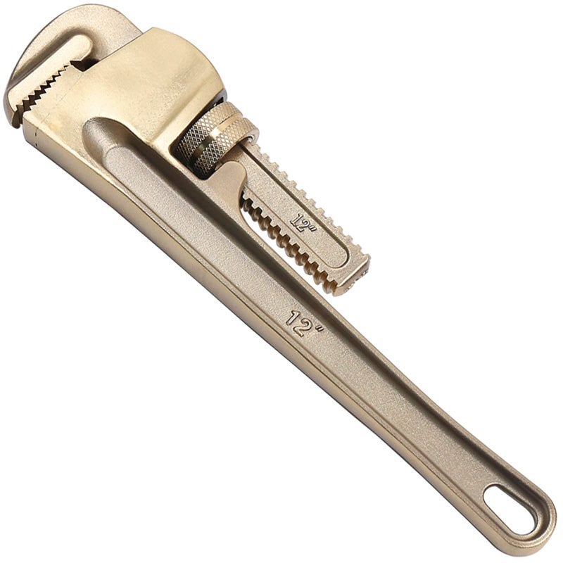 WEDO NonSparking Pipe Wrench8 SparkFree Straight Plumbing WrenchNo Spark Safety Adjustable Spanner Length 200mmOpening Max 25mmAluminum BronzeDIN StandardBAM FM Standard - Image 2