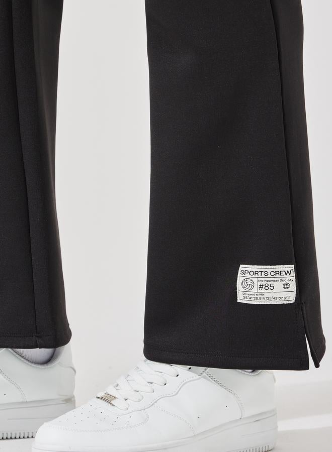Styli Styli Premium Bootcut Scuba Joggers with Badge Detail  - Image 3