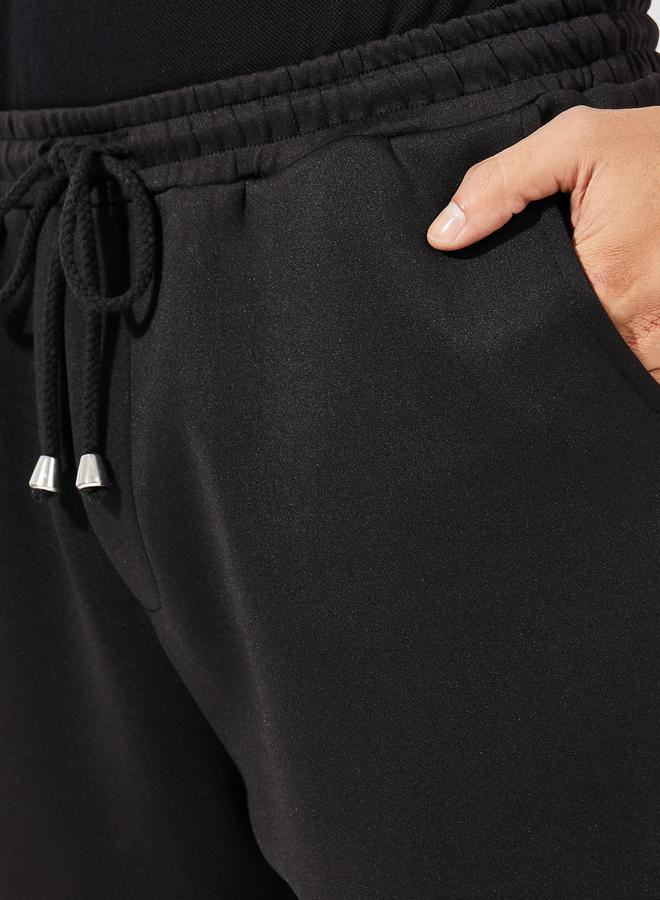 Styli Styli Premium Bootcut Scuba Joggers with Badge Detail  - Image 4