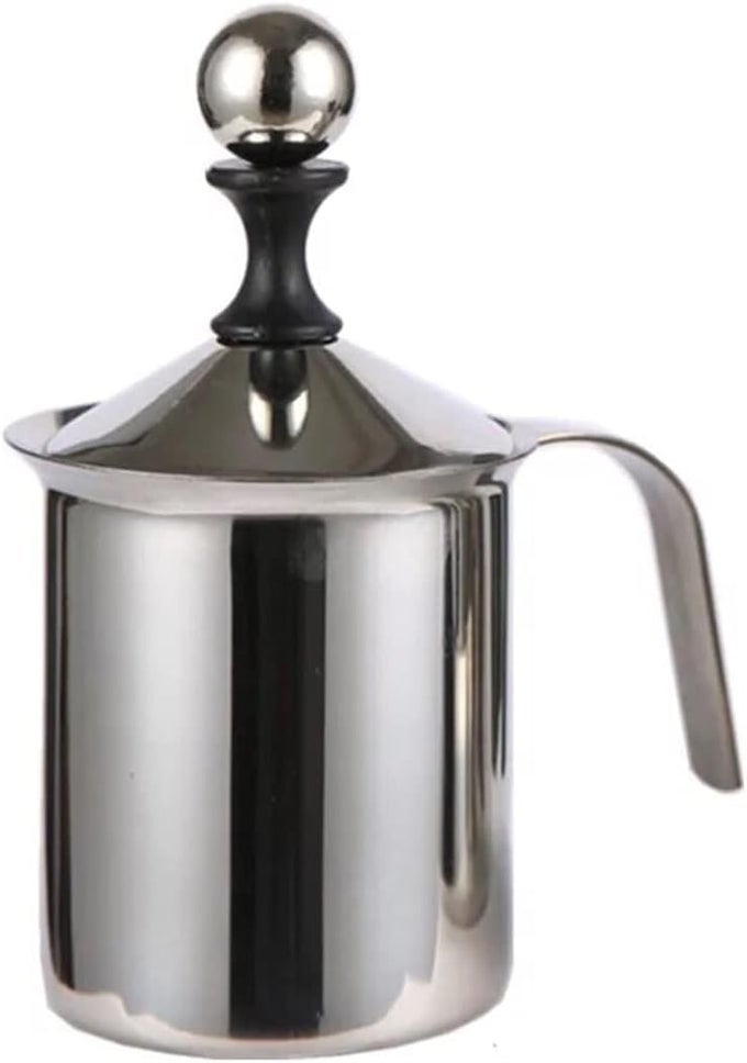 MILK FORTHER COFFEE MILK FROTHER FOR CAPPUCCINOFOAM MAKER FOR HOT AND COLD COFFEE MILK WITH DOUBLE FROTH PUMP HANDLE LID400ML