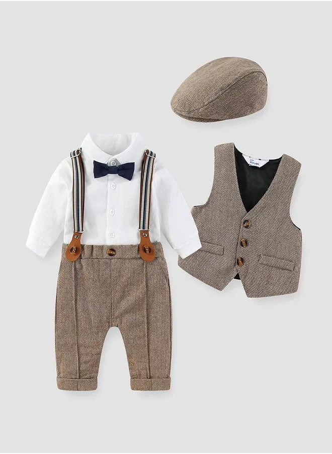 babyqlo Classic Vest & Suspenders Party Outfit for Baby