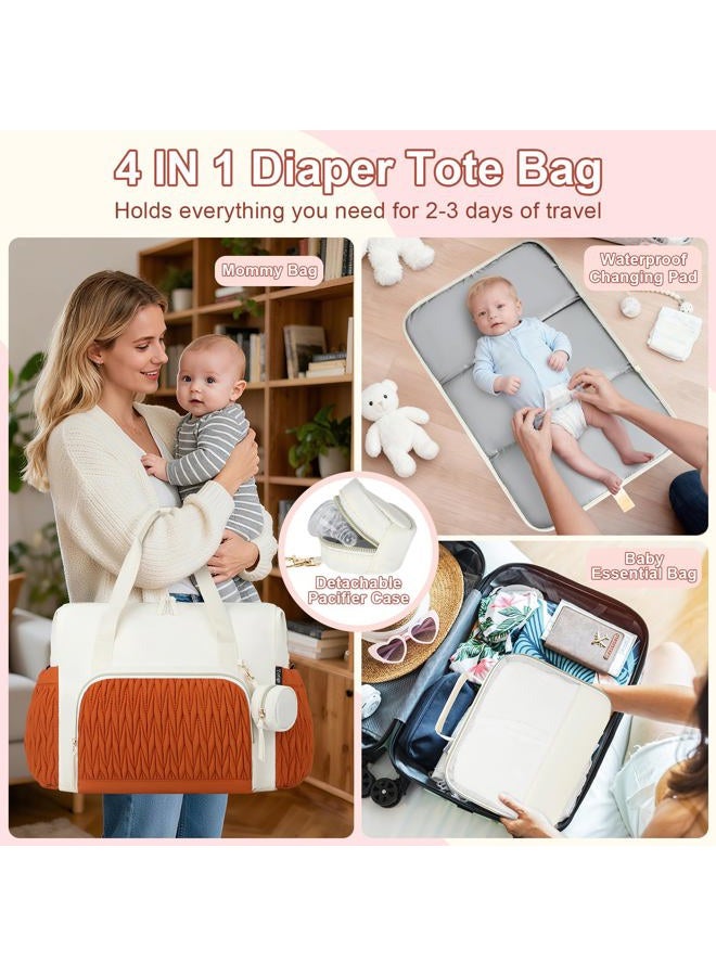 Yorige Diaper Tote Bag for Baby 6pcs, Large Mom Hospital Bags with Changing Pad Pacifier Case for Labor Delivery Boy Girl - Image 3
