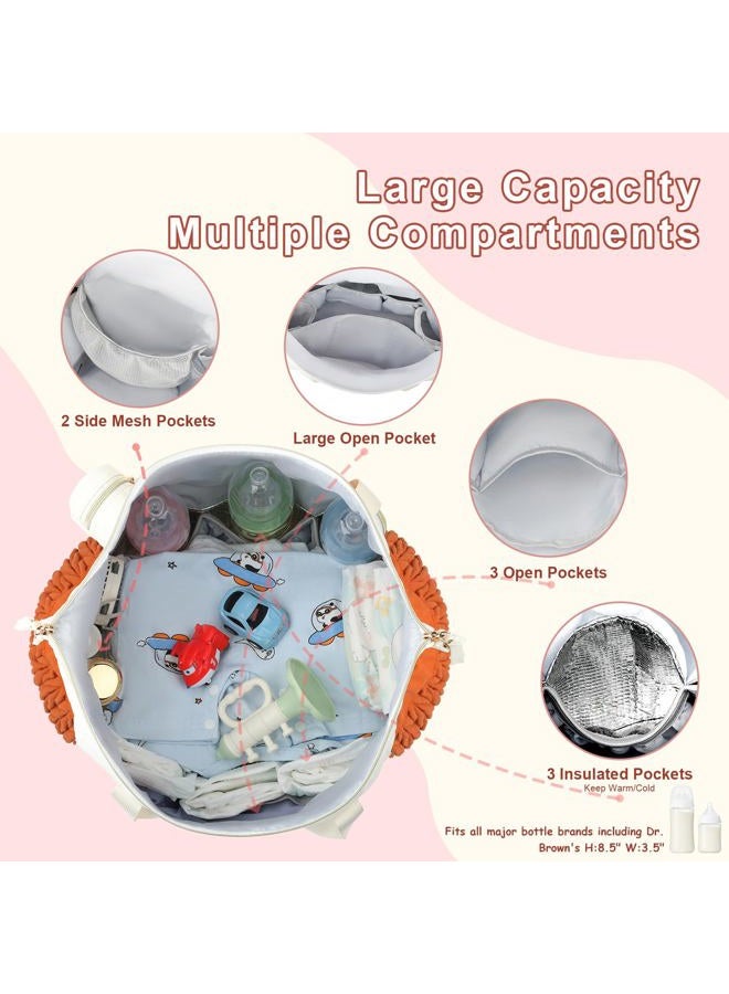 Yorige Diaper Tote Bag for Baby 6pcs, Large Mom Hospital Bags with Changing Pad Pacifier Case for Labor Delivery Boy Girl - Image 4