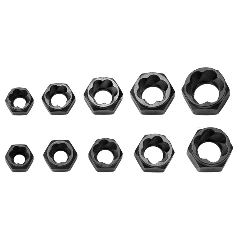 10pcs Damaged Bolt Nut Screw Remover Tool Kit Damaged Bolt Removal Set Damaged Bolt Nut Screw Removal Socket - Image 2