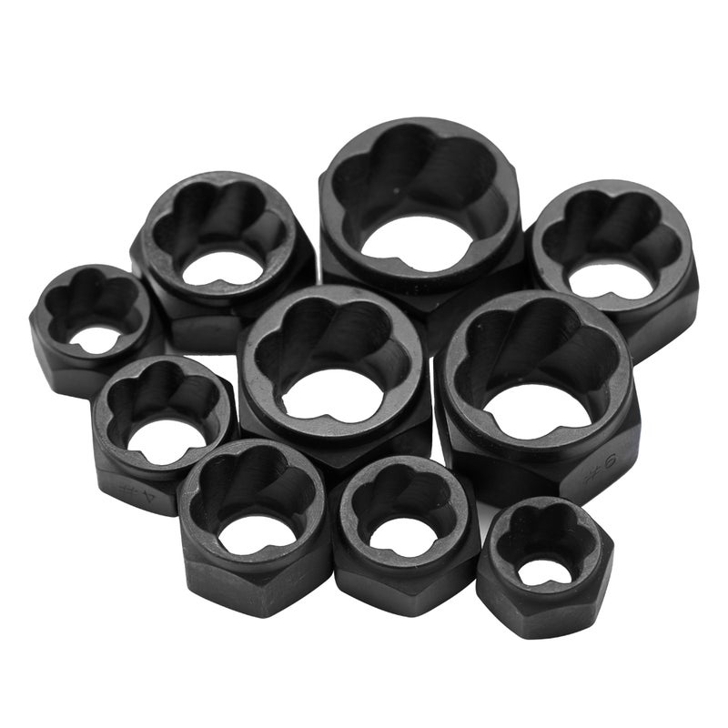 10pcs Damaged Bolt Nut Screw Remover Tool Kit Damaged Bolt Removal Set Damaged Bolt Nut Screw Removal Socket - Image 1