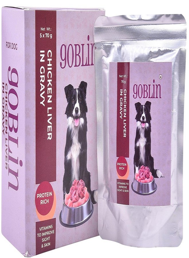 Glenand Goblin Chicken Liver & Gravy for Dog Wet Food Pouch (Pack of 20) - Image 1