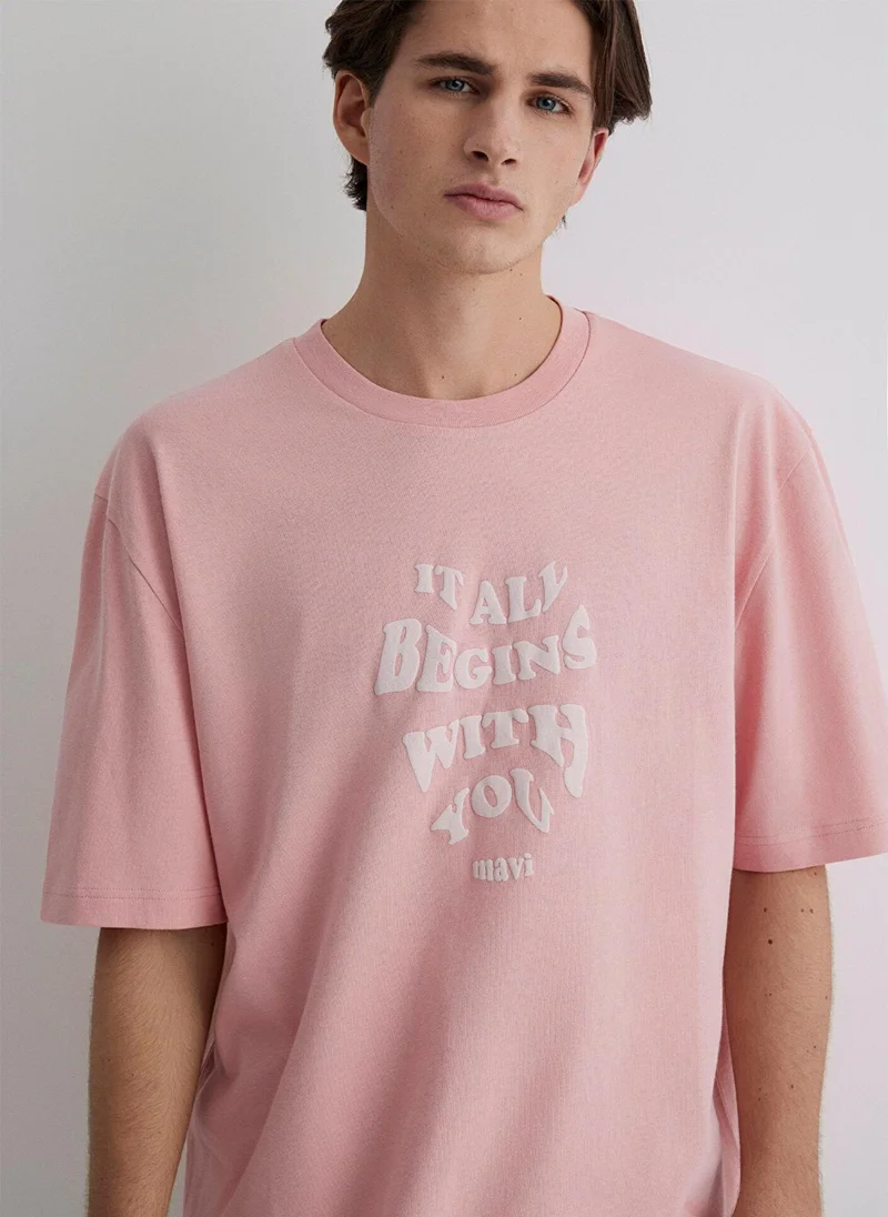 MAVI Printed Pink T-Shirt
