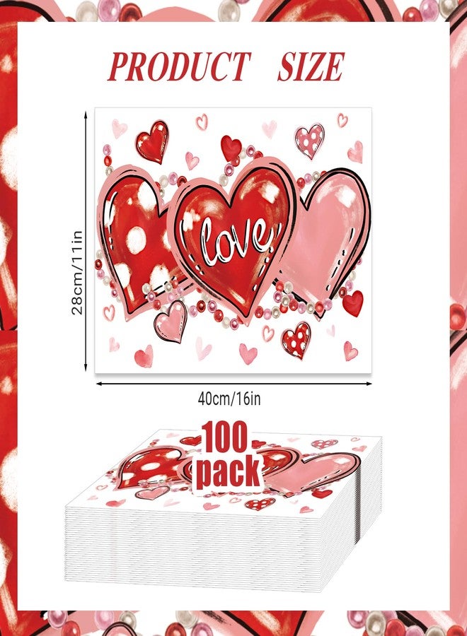 KOPOOEOE 100Pcs Valentine's Day Paper Placemats - Love Heart & Bead Design, Valentine's Day Disposable Table Mats for Wedding, Anniversary & Party Decor - Image 2