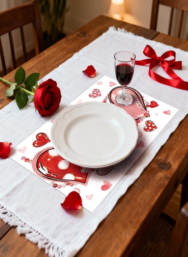 KOPOOEOE 100Pcs Valentine's Day Paper Placemats - Love Heart & Bead Design, Valentine's Day Disposable Table Mats for Wedding, Anniversary & Party Decor - Image 4