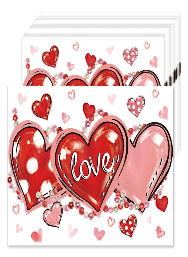 KOPOOEOE 100Pcs Valentine's Day Paper Placemats - Love Heart & Bead Design, Valentine's Day Disposable Table Mats for Wedding, Anniversary & Party Decor - Image 1