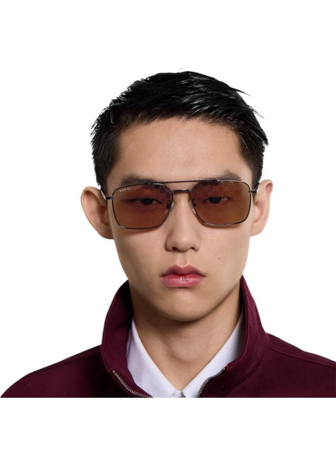 GUCCI نظارات شمسية مستطيلة إصدار أوريّا الخاص GG1957SA 005 مقاس 58 - Image 5