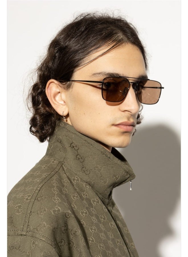 GUCCI نظارات شمسية مستطيلة إصدار أوريّا الخاص GG1957SA 005 مقاس 58 - Image 4