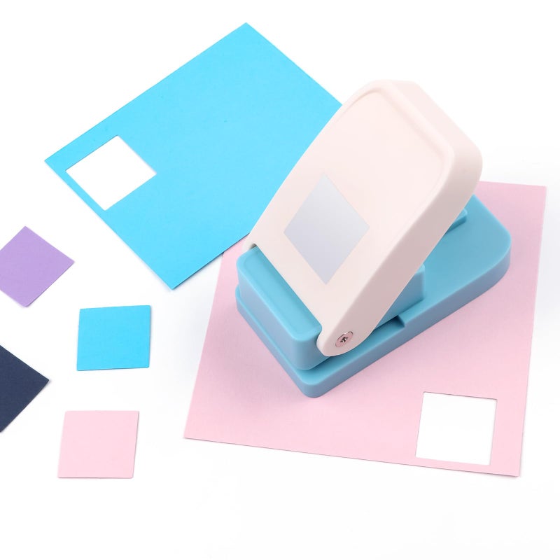 CYFUN DESIGN Square Hole Punch, 1 inch Craft Lever Paper Punches, Portable Manual Square Stamp Craft Puncher for Crafting Card Making Supplies, DIY Projects, Gifts ï¼ˆ Random Color Black/Sliver - Image 5