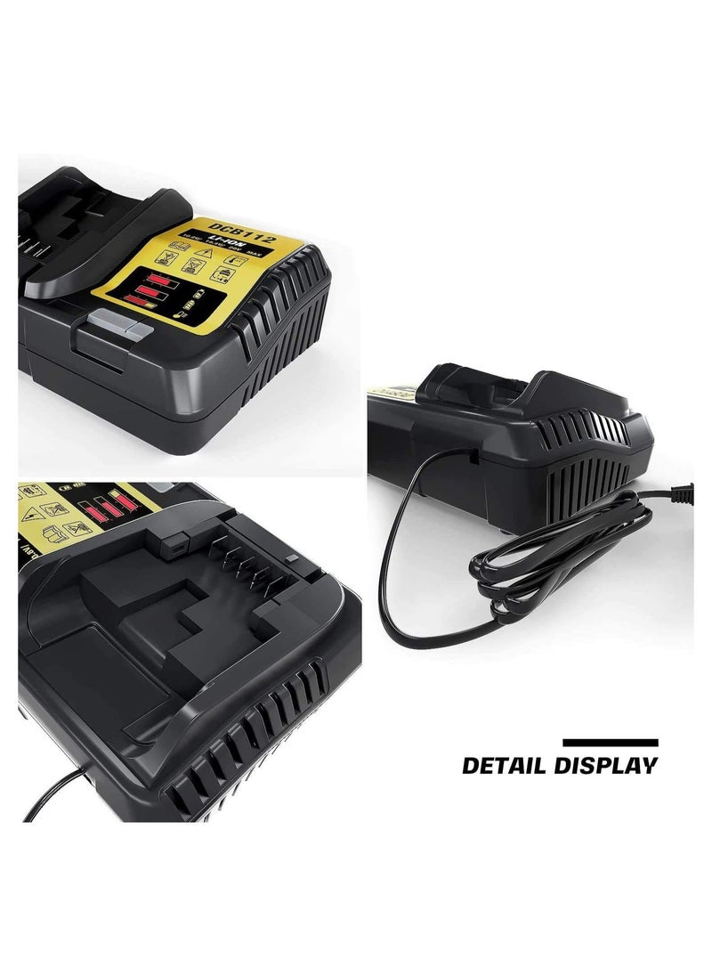 Generic - DCB112 12V 20V MAX Lithium Charger Replacement for Dewalt Charging Charger Station DCB206 DCB204 DCB203 DCB201 DCB200 Replace for Dewalt Charger DCB107 DCB105 DCB101 DCB115 DCB102 DCB104111(UK) - Image 1