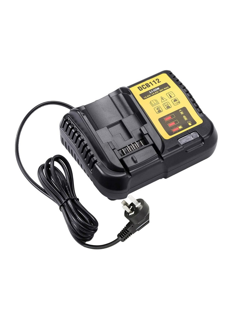 Generic - DCB112 12V 20V MAX Lithium Charger Replacement for Dewalt Charging Charger Station DCB206 DCB204 DCB203 DCB201 DCB200 Replace for Dewalt Charger DCB107 DCB105 DCB101 DCB115 DCB102 DCB104111(UK) - Image 1