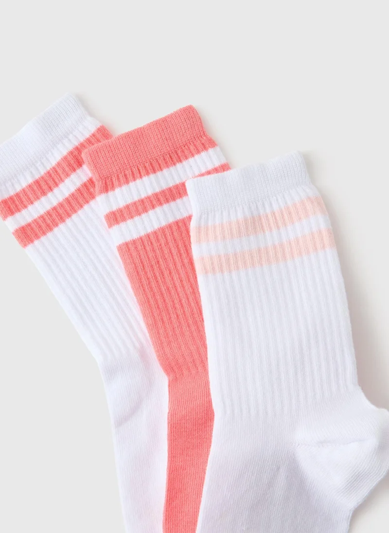 Matalan 3 Pack Girls Pink Sports Socks