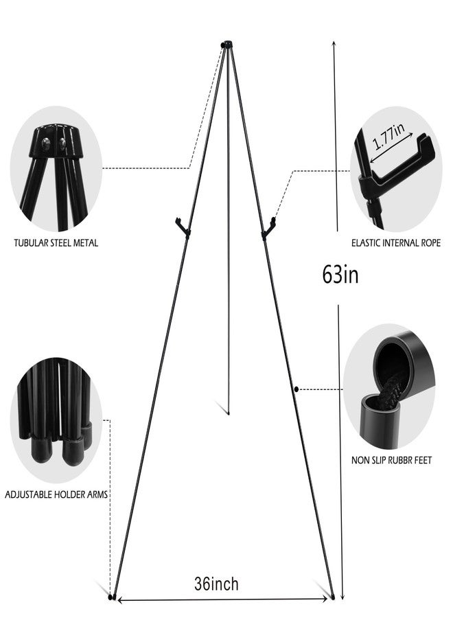 RRFTOK Easel Stand for Sign,63'' Instant Lightweight Portable Ground Easel for Wedding Sign and Poster Display Stand, Metal Tripod with Portable Bag,1-Pack. - Image 5
