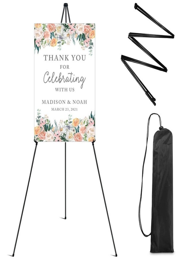 RRFTOK Easel Stand for Sign,63'' Instant Lightweight Portable Ground Easel for Wedding Sign and Poster Display Stand, Metal Tripod with Portable Bag,1-Pack. - Image 1