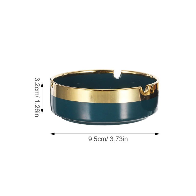 Retro Ceramic Ashtray Set 2pcs with Gold Edge for Home Office Outdoor - Image 3