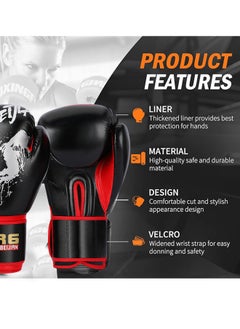 Generic 12oz Professional Boxing Gloves Super Protection Stability Boxing Train Gloves Punching Bag Gloves Black  - Image 3