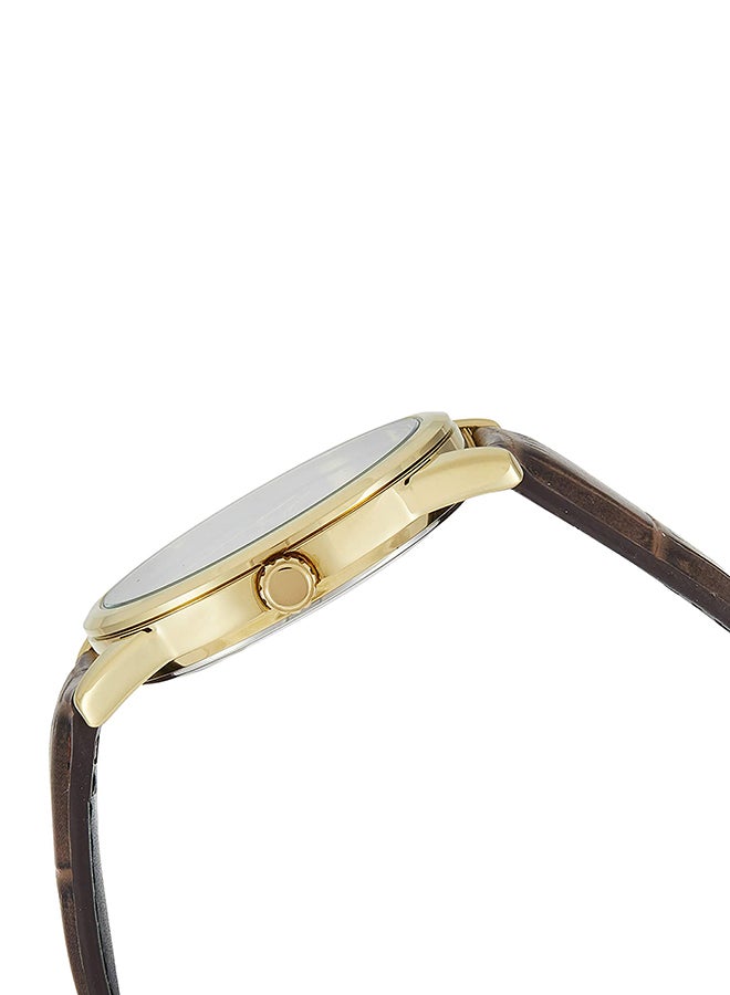 CASIO Men Leather Analog Wrist Watch MTP-V001GL-1BUDF - 45 mm - Brown - Image 3
