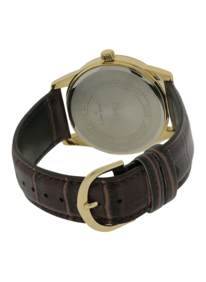 CASIO Men Leather Analog Wrist Watch MTP-V001GL-1BUDF - 45 mm - Brown - Image 2