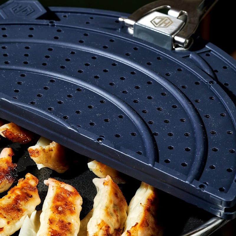 HexClad Grease Splatter Screen for Frying and Searing, Fits ’s 10 and 12-inch Pans, Dishwasher-Safe, Folding Design, Heat-Safe to 480°F, Stay-Cool Locking Handle, Silicone and Stainless Steel - Image 5