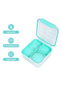 HYDROBREW 3/4/5 Compartment Convertible 1250Ml Bento Lunch Box With 150Ml Gravy Bowl - Green  - Image 5