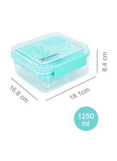 HYDROBREW 3/4/5 Compartment Convertible 1250Ml Bento Lunch Box With 150Ml Gravy Bowl - Green  - Image 4