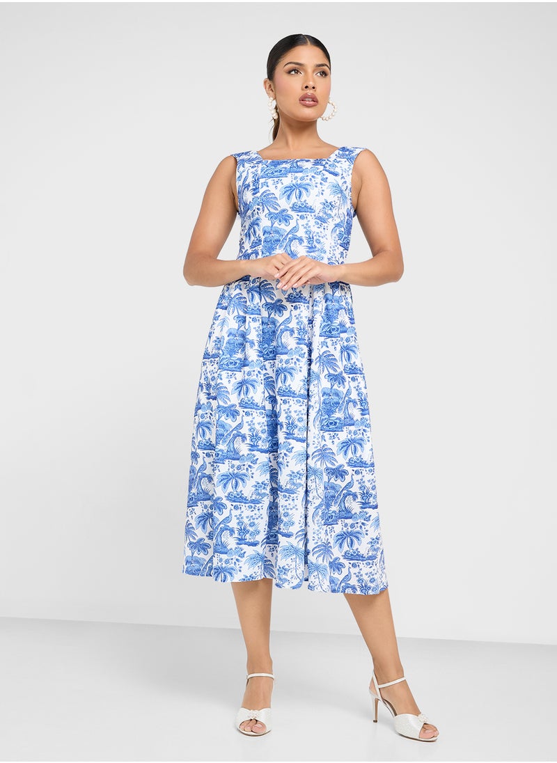 ELLA Tropical Print Dress  - Image 4