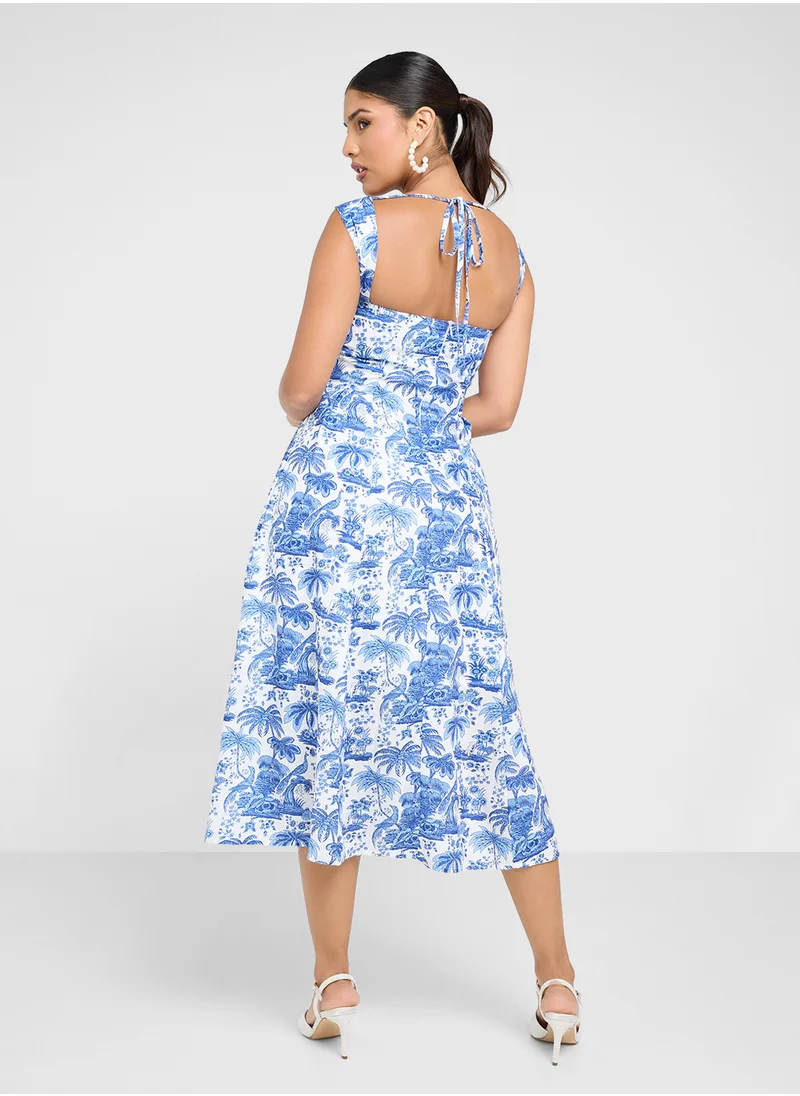 ELLA Tropical Print Dress
