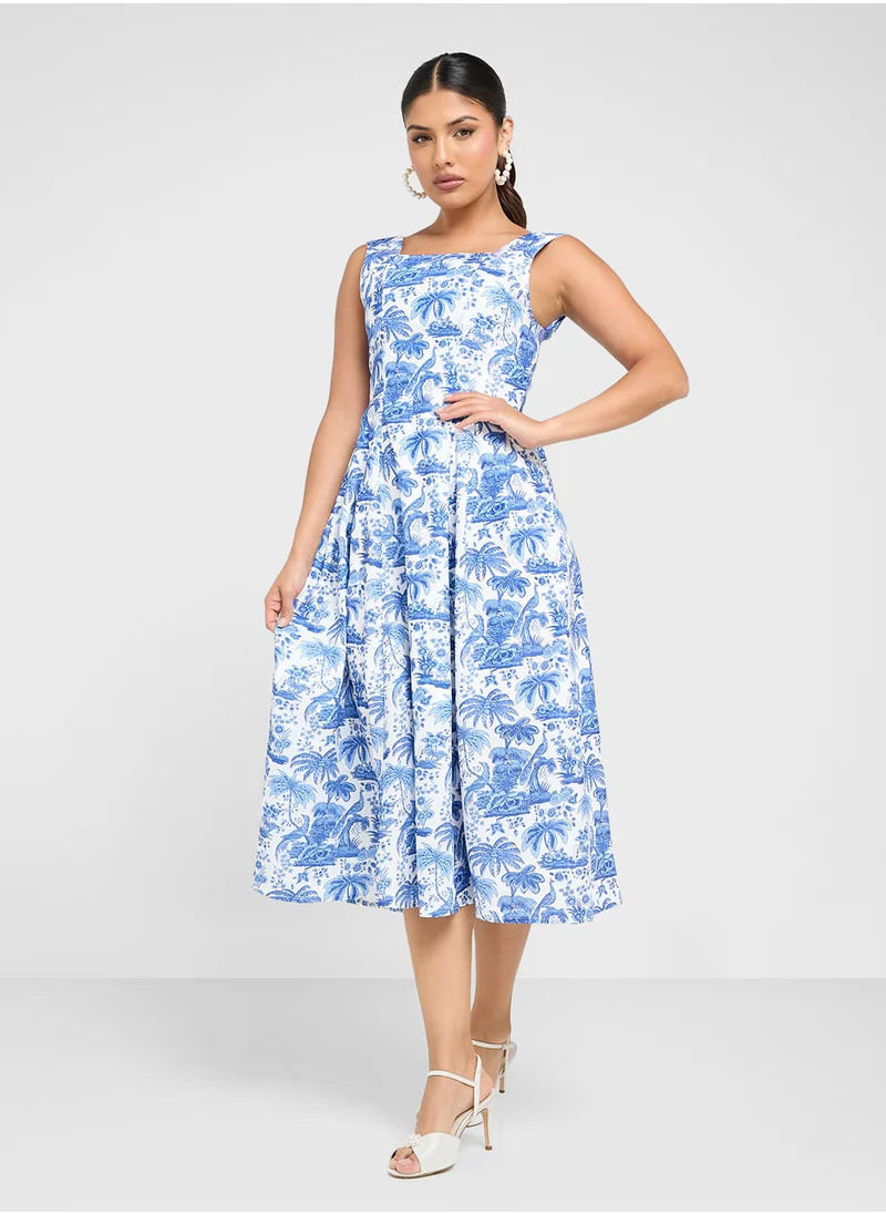 ELLA Tropical Print Dress