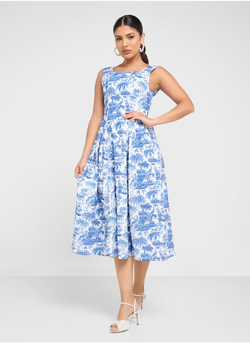 ELLA Tropical Print Dress  - Image 1