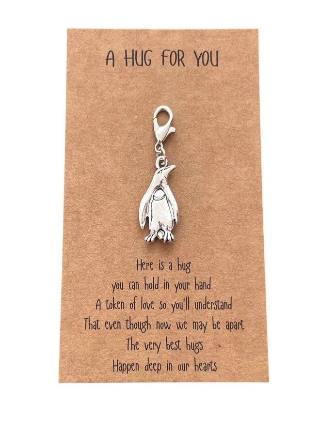 AMOBESTER Penguin Clip on Charms 3D Two-Sided Penguin Pendant with A Hug For You Greeting Card Zipper Pull Charms for Animall Lover - Image 1