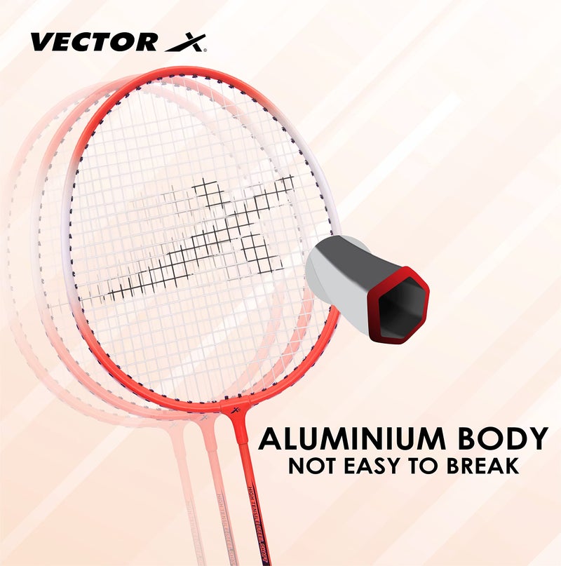 Vector X VXB-150 Badminton Racquet (1 PC Racquet, Red) - Image 3