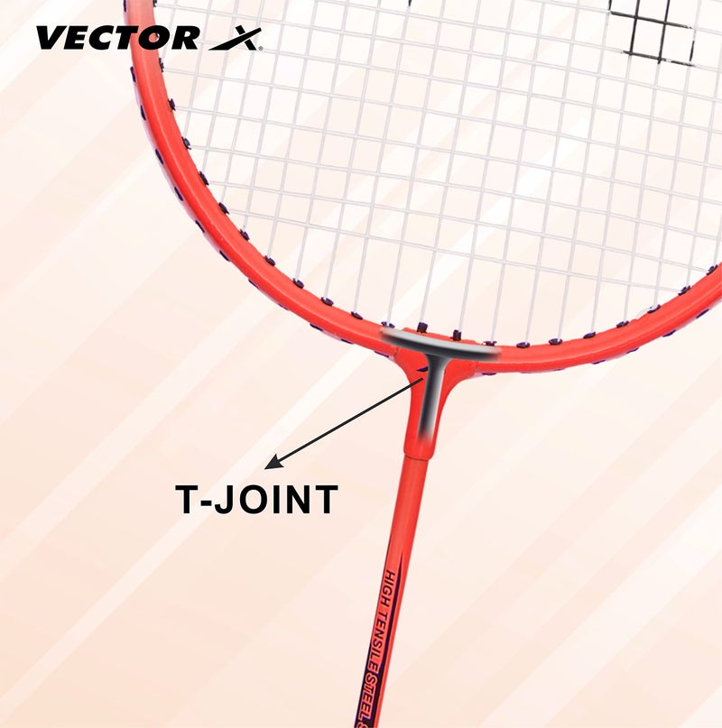 Vector X VXB-150 Badminton Racquet (1 PC Racquet, Red) - Image 5