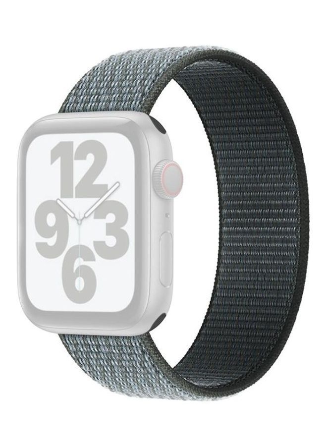 NIBEMINENT Single Lap Nylon Replacement Watchband, Size: XS 135mm for Apple Watch Series 7/6/SE/5/4/3/2/1 42/44/45mm Storm Grey  - Image 1