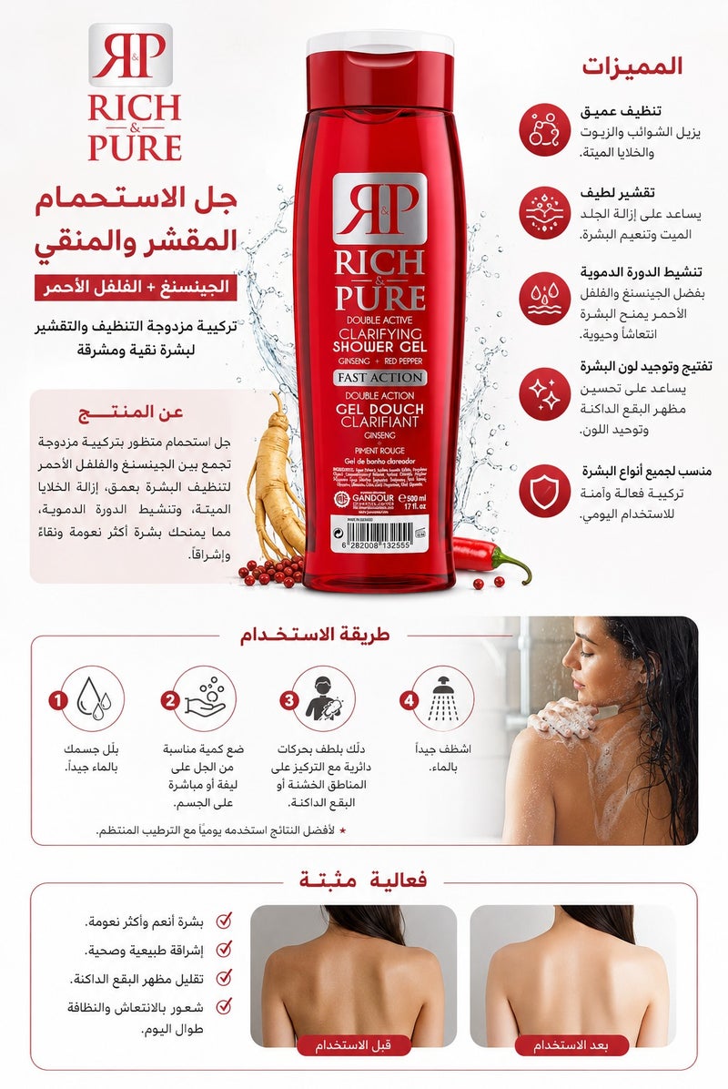 Rich & Pure Double Active Clarifying Shower Gel - Image 3