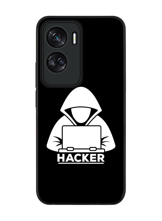 Rugged Black edge case for Honor 90 Lite  5G  Honor X50i 5G, Slim fit Soft Case Flexible Rubber Edges Anti Drop TPU Gel Thin Cover -  Hacker