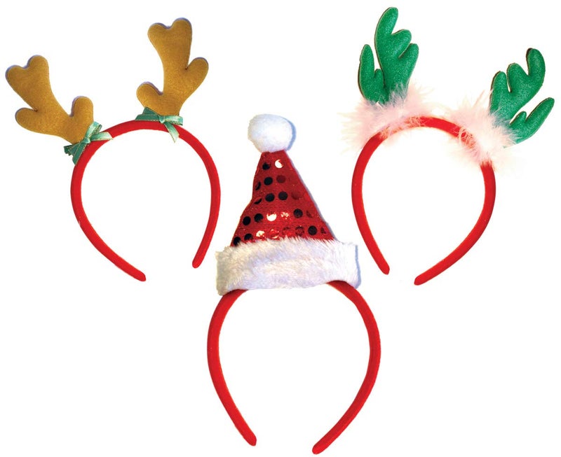 OLYPHAN Headbands for Christmas - Women - Reindeer Antler & Santa Hat Headband Hats - Kids & Adults - Image 1
