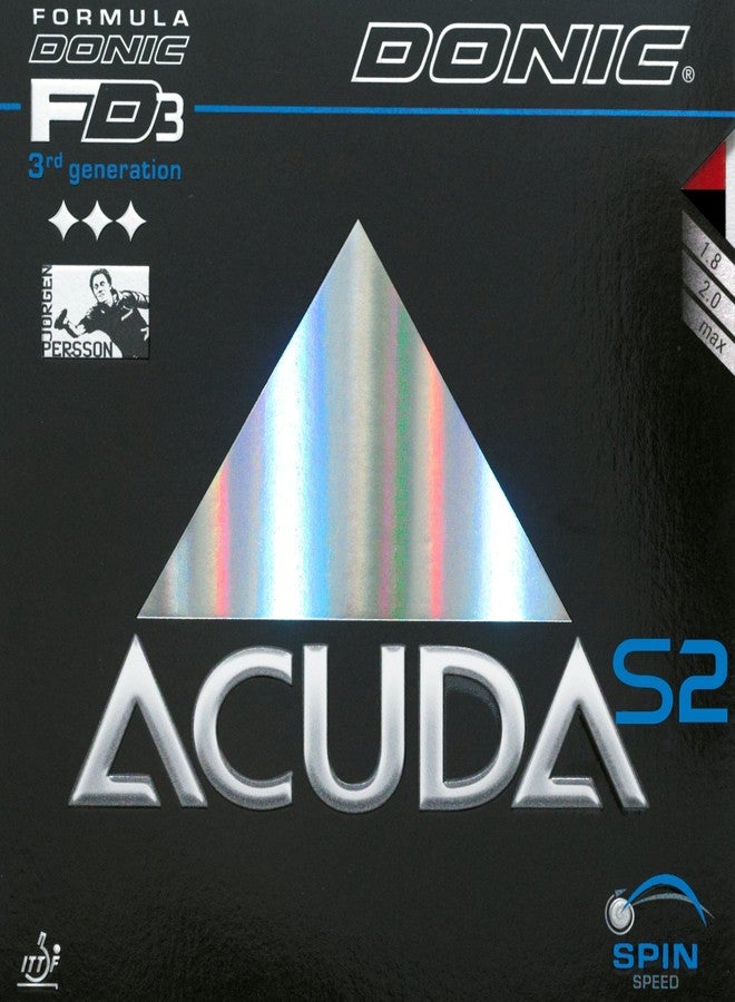DONIC Acuda S2 Table Tennis Rubber, Colour - Black - Image 1