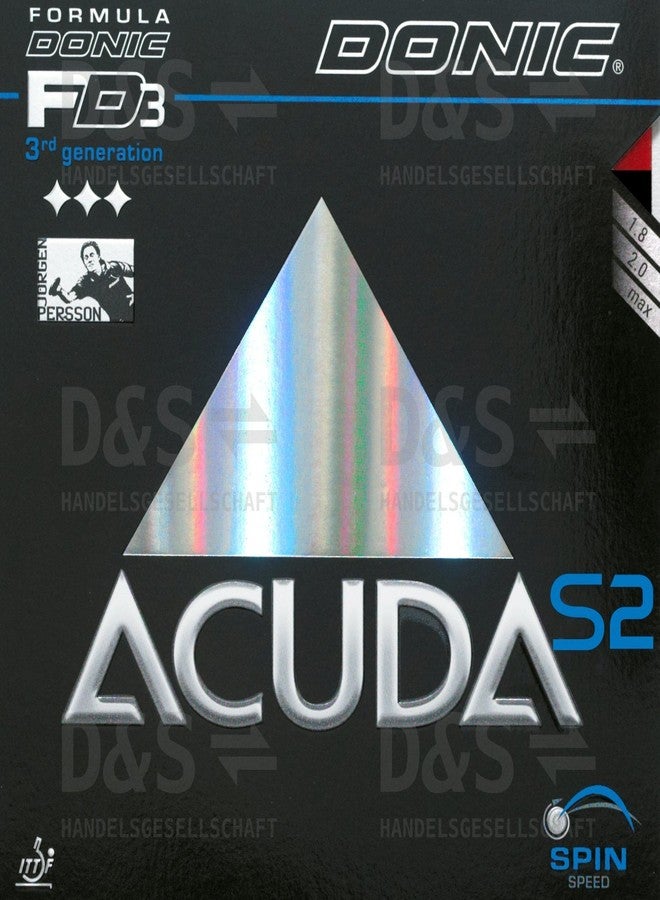 DONIC Acuda S2 Table Tennis Rubber, Colour - Black - Image 2
